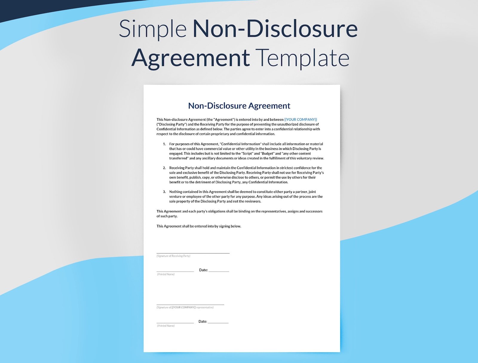 Basic NDA Template — Single Document