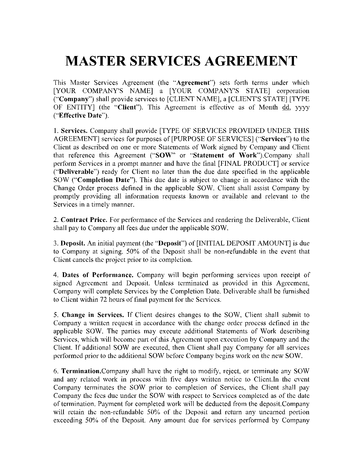 Corporate Agreement Master Collection